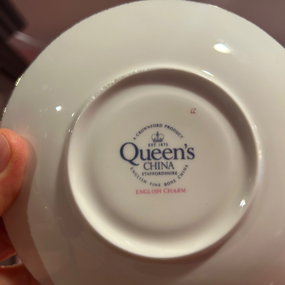 Queen's Staffordshire English Fine Bone China A Crownford Product Cup & Saucer - Picture 7 of 8